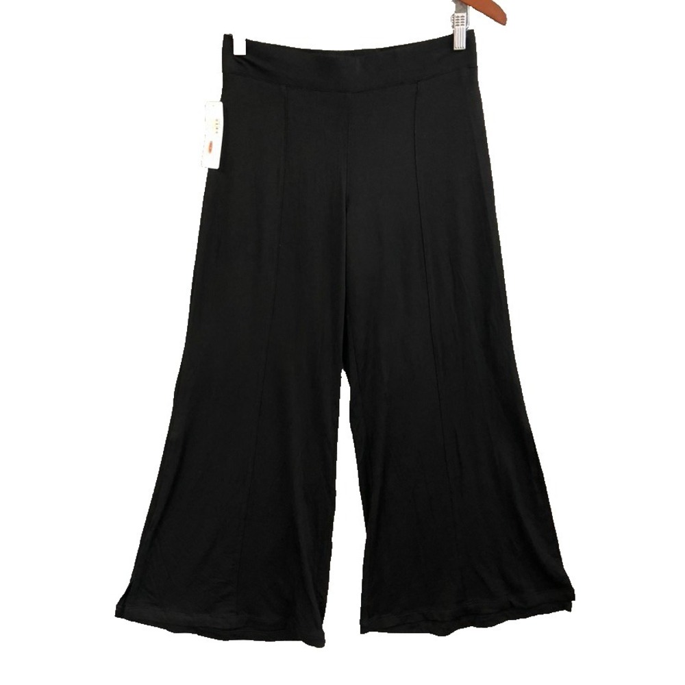 Lemon Tart Evereve Otis Pant Womens Small Black Wide Leg Pull On  Stretch New